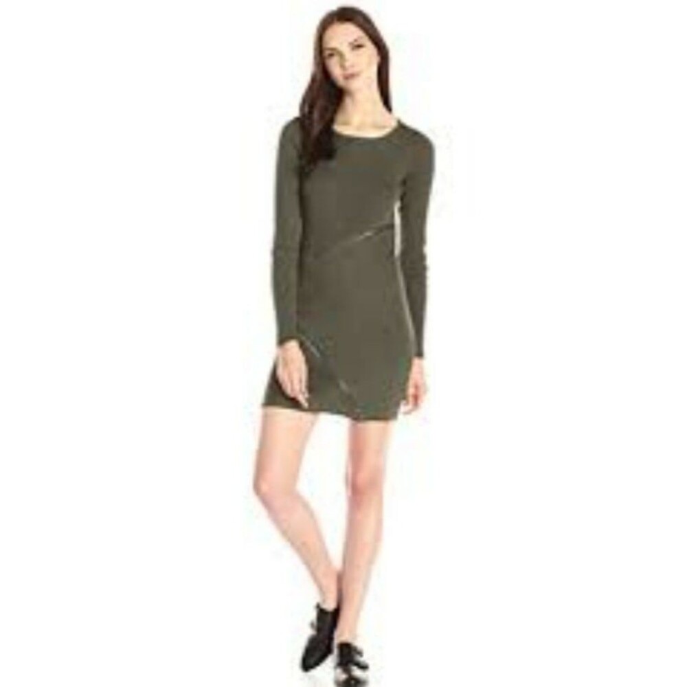 Design History Women's Merino Wool Zipper Detail Sweater Dress
Green HeatherSz M